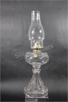 Kerosene Clear Embossed Pressed Glass Oil Lamp