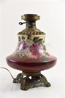 Electrified Kerosene Oil Banquet Painted Lamp