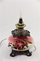 Victorian Hand Painted Floral Globe Electric Light