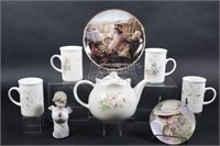 Sadler Tea Pot with Matching Coffee Mugs & Plates