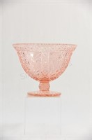 Pink Clear & Frosted Pedestal Fruit Bowl