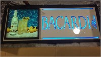 Bacardi rum sign 28 x 12, new in the box 1992