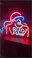 Bud Man vintage sign, 1991 model 21 x 18 three