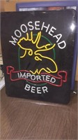 Moosehead beer sign. Light did not come on. 1990