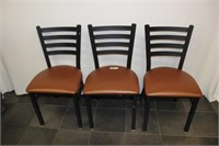 3 metal frame padded bottom chairs