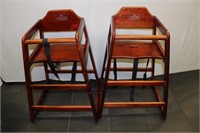 2 wood booster chairs