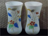 Pair of Victorian Bristol Glass Vasses