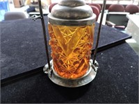 Antique Amber Pickle Jar