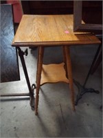 Antique Two Tier Square Side Table