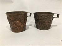 PAIR OF BRASS CUPS