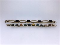 TWO GOLD TONED/ PLATED BRACELETS