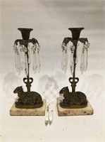 PAIR OF BRASS CANDLE STICK HOLDERS