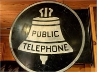 Double Sided Vintage Telephone Sign