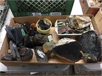 Box with assorted mixed minerals