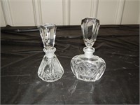 Pair of Cut Crystal Perfume / Cologne Bottles