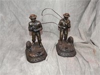 Pair of Bronzed Fishermen Bookends