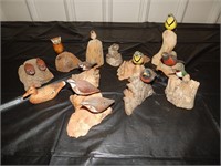 12 Fold Art Carved Birds mostly by the Meitler's