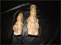 Pair of Onyx Native carved figures