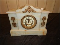 Antique Ansonia Onyx Clock WORKS !!