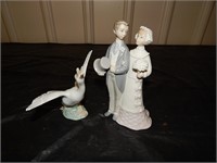 Lladro Bride and Groom and Goose
