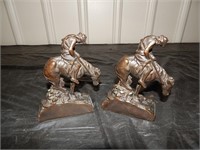 Bronzed end of the trail bookends