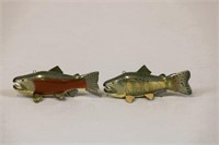 2 Ernie Peterson Miniature Salmon Fish Spearing
