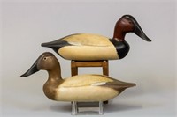 Virgil Lashbrook Pair of Canvasback Duck Decoys,