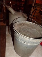 PAIR OF GALVANIZED PAILS & NO1 FUEL-OIL CAN