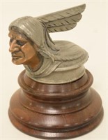 1928-29 Pontiac Copper Faced Indian Hood Ornament