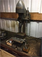 Vintage Power King Drill Press with bits