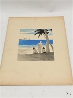 SOILDER ON BEACH SCENE BY J.E. DRAPER