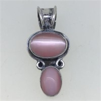 STERLING PENDANT WITH PINK STONES
