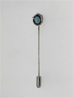 TURQUOISE SILVER STICK PIN