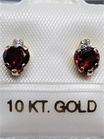 $200 10K Garnet CZ Earrings