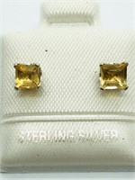 $100 S/Sil Citrine Earrings
