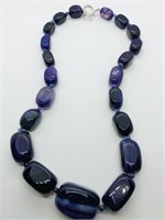 $600  Silver Purple Agate Necklace