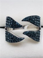 $900 S/Sil Blue Diamond Ring