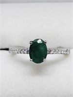 $120 S/Sil Emerald CZ Ring