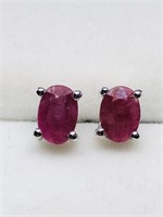 $100 S/Sil Ruby Earrings