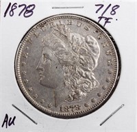 Coin 1878 Var. 7/8 TF  Morgan Silver Dollar AU