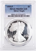Coin 1995  American Silver Eagle PCGS PR69DCAM