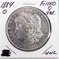 Coin 1884-O  Filled O Morgan Silver Dollar Unc.