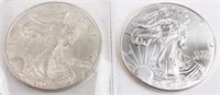 Coin 2 Am. Silver Eagles .999 Fine 2004 & 2013