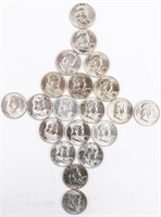 Coin 20 Franklin Half Dollars Assorted Dates