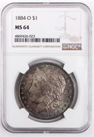 Coin 1884-O Morgan Silver Dollar NGC MS64