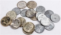 Coin 10 BU Silver Wartime 5¢ & 10 BU Steel 1¢