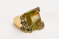 Robert Wander 18k Yellow Gold & Green Quartz Ring