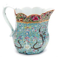 Large Chinese Export Rose Canton Pitcher