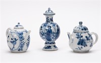 Group, Three Chinese Blue & White Diminutive Items