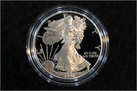 1998 PROOF SILVER EAGLE WITH BOX AND COA